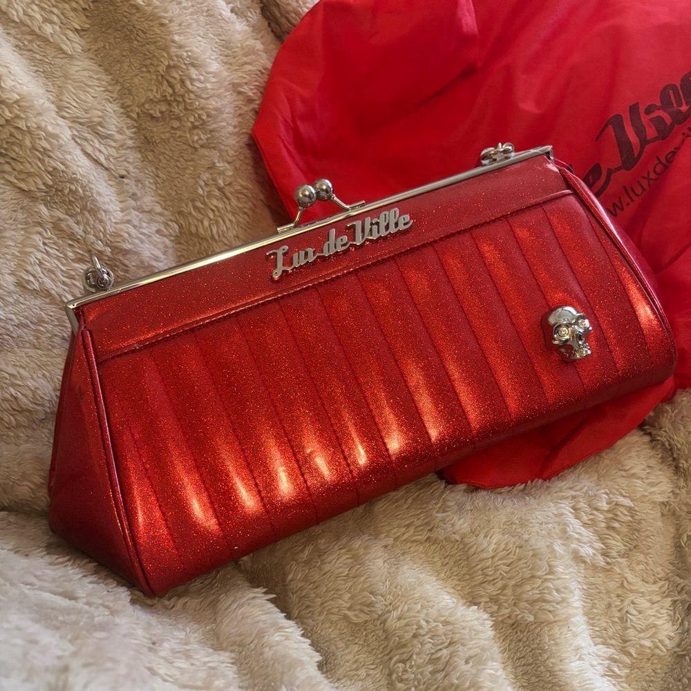 Lux De Ville Sparkly Red Purse